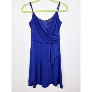 Banana Republic Royal Blue Formal Draped Ruffle Spaghetti Strap Dress Sz 4